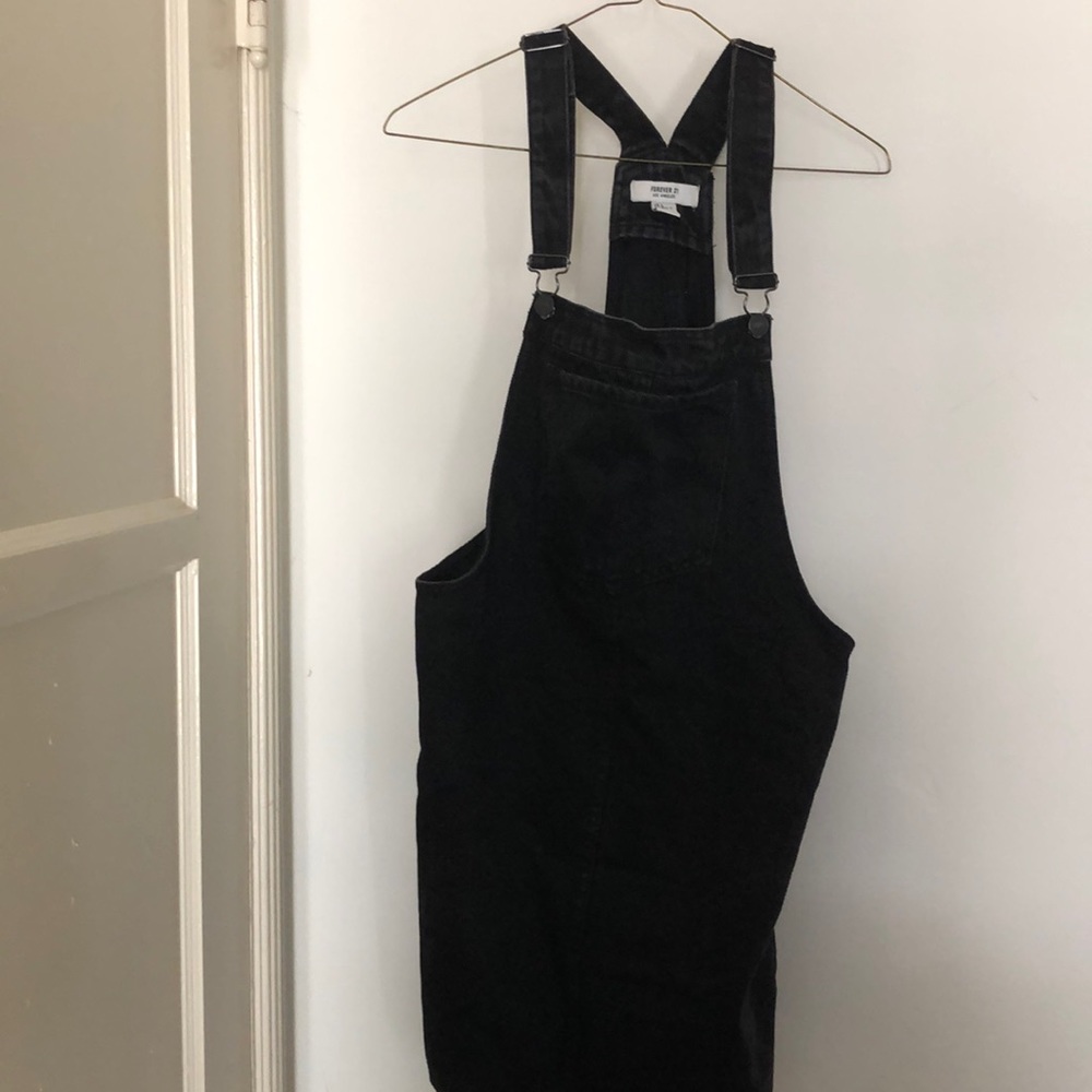 Forever 21 Black Overall Dress Size L